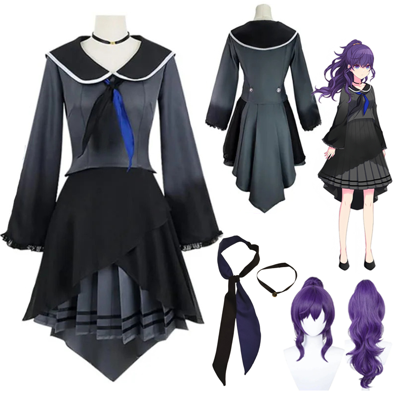 Halloween Costume Kids - プロジェクトセカイゲーム朝比奈まふゆアニメコスプレ衣装制服ウィッグフルセット女性女の子用ハロウィンカーニバルパーティーロールプレイ