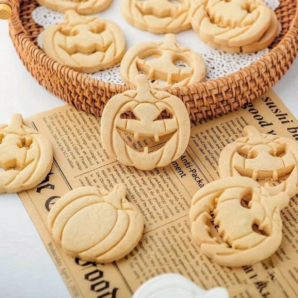 Pumpkin Lantern Halloween - 13個入りハロウィンゴーストパンプキンクッキーカッターセット、ジャック・オ・ランタンフォンダンエンボッサースタンプ型、ベーキング＆パーティーデコレーション用