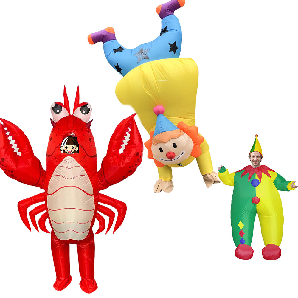 大人用、面白い逆立ちができるインフレータブル・ピエロのコスチ - Halloween Costume Adult のレビューと価格