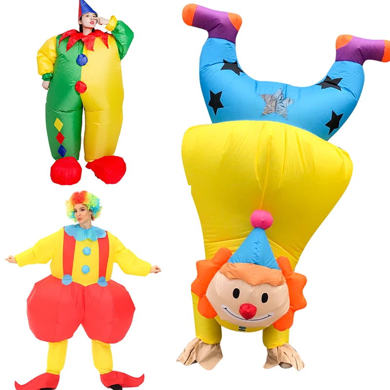 大人用、面白い逆立ちができるインフレータブル・ピエロのコスチ - Halloween Costume Adult のレビューと価格