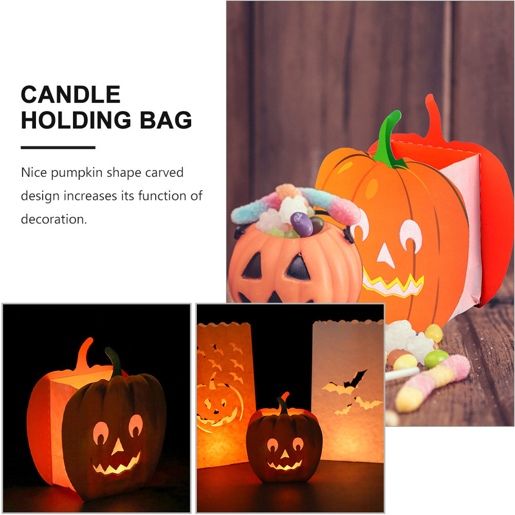12個入り、装飾用バッグ、カボチャ型、くり抜き加工、難燃性紙 - Halloween Pumpkin Decor Led のレビューと価格