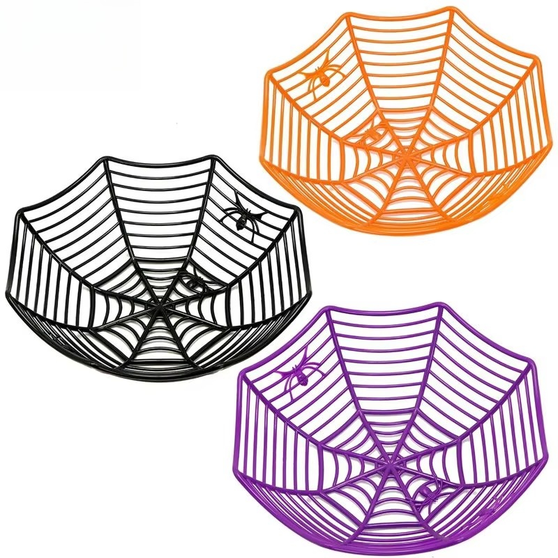 ハロウィーンのキャンディボウル、蜘蛛の巣模様、トリックオアト - Spider Web Halloween Decoration のレビューと価格