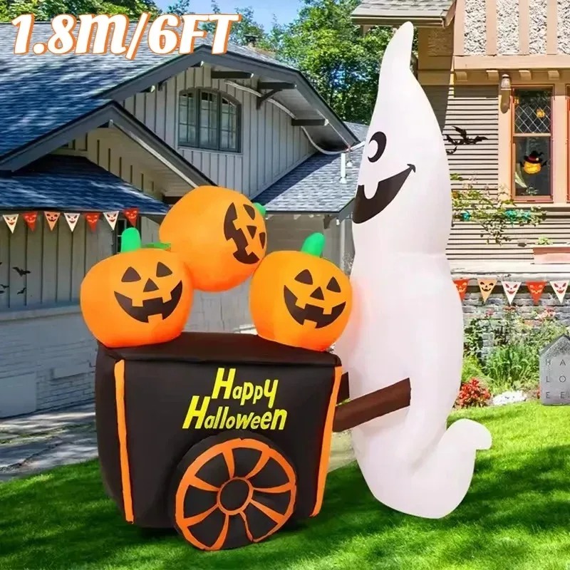 6フィート ハロウィン 屋外 ホリデーデコレーション インフ - Halloween Pumpkin Decor Led のレビューと価格
