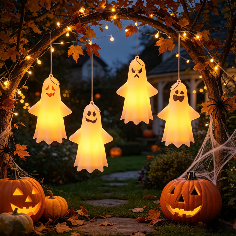 ハロウィーンの幽霊ランタン、ミニサイズの吊り下げ式LEDかぼ - Pumpkin Lantern Halloween のレビューと価格