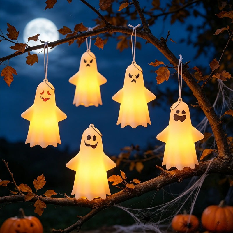 ハロウィーンの幽霊ランタン、ミニサイズの吊り下げ式LEDかぼ - Pumpkin Lantern Halloween のレビューと価格